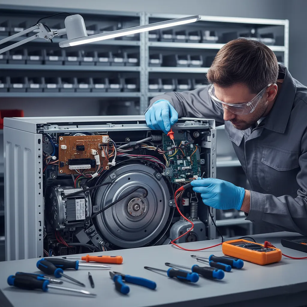 Appliance repair in progress